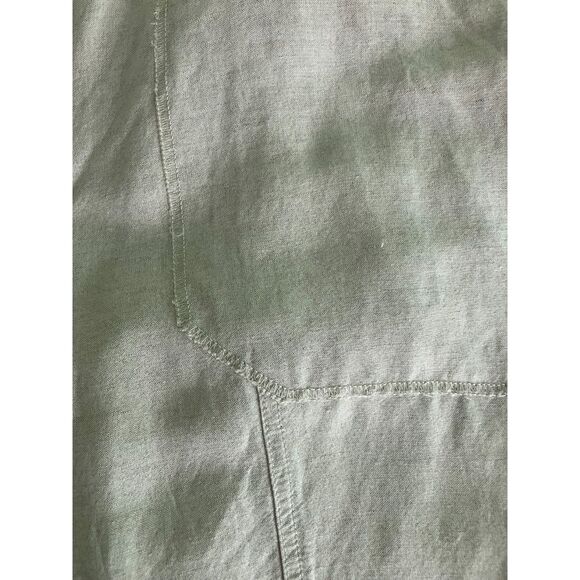 Lane Bryant khaki gold linen roll cuff capri pants - Picture 7 of 15